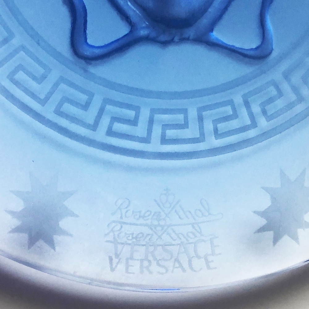 Rosenthal Versace Medusa Head Ornament Blue Crystal Home Decor - Picture 8 of 8